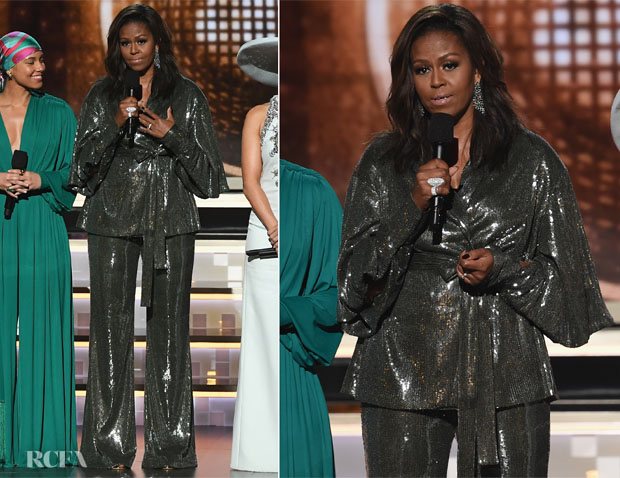 Fashion Blogger Catherine Kallon features Michelle Obama In Sachin & Babi -2019 Grammy Awards