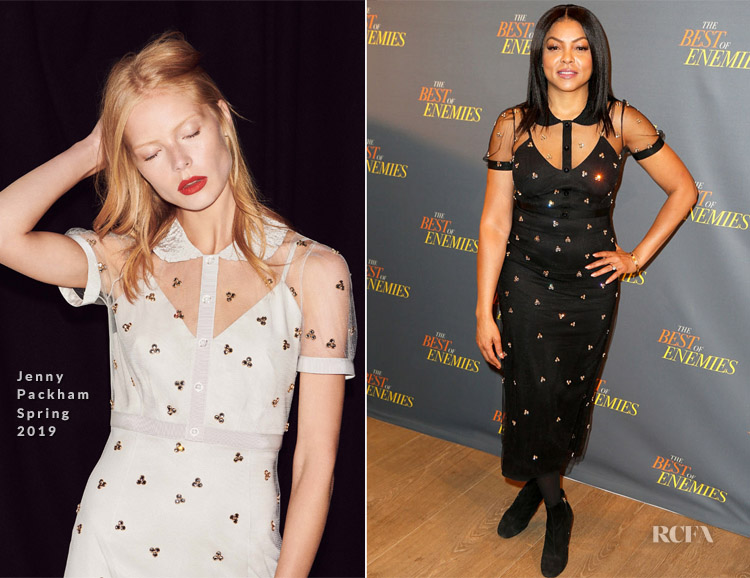 Taraji P. Henson In Jenny Packham - The Best Of Enemies' New York Photocall
