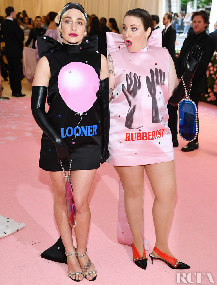 Lena Dunham & Jemima Kirke In Christopher Kane - 2019 Met Gala