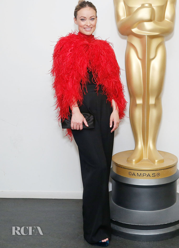 Olivia Wilde’s Bold Red Feather Look For The ‘Booksmart’ New York Screening