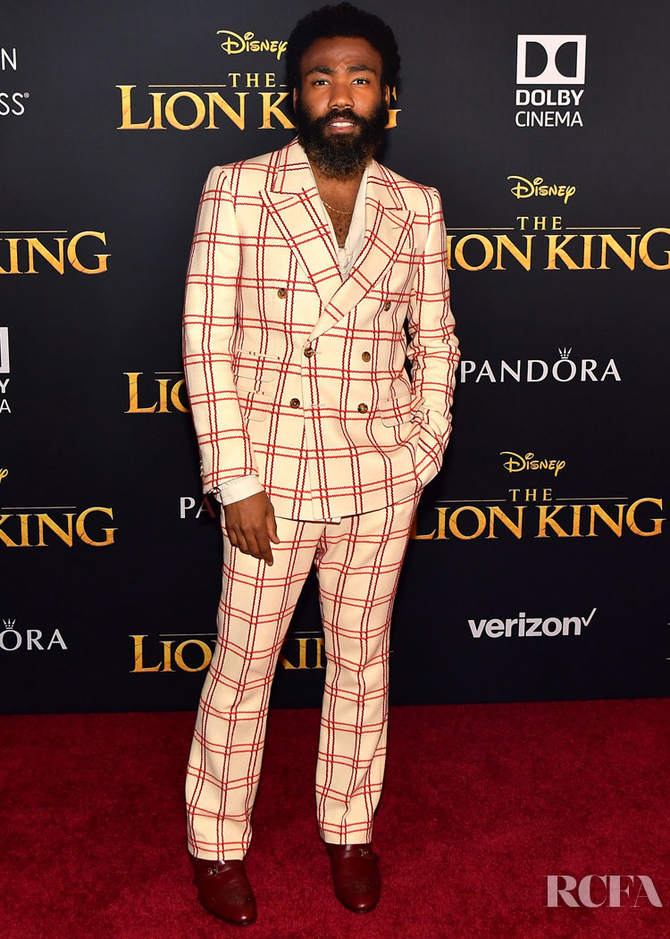 Donald Glover Rocks A Summery Check Suit For ‘The Lion King’ World Premiere
