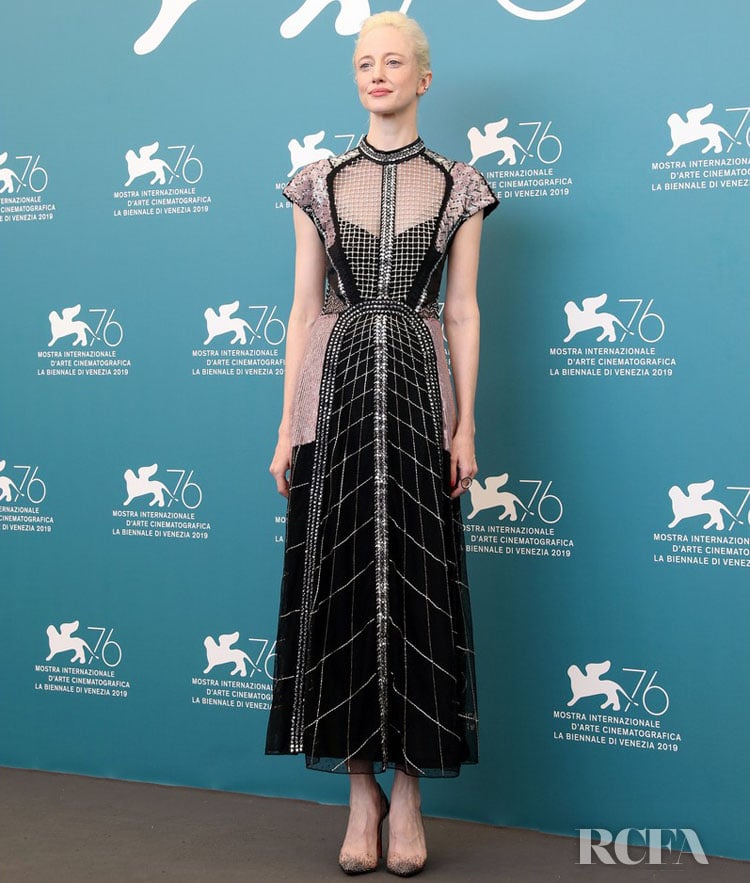 Andrea Riseborough In Temperley London - 'ZeroZeroZero' Venice Film Festival Photocall