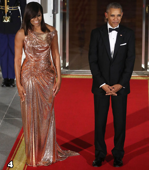 Michelle Obama In Atelier Versace - Italian Prime Minister Visits The White House