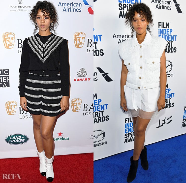 Taylor Russell's Pre-Golden Globes Red Carpet Looks