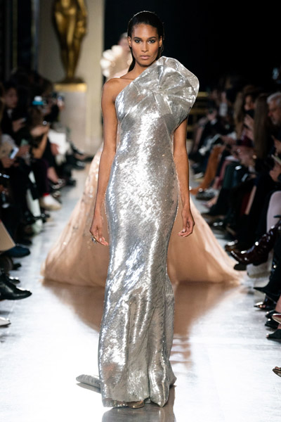 silver couture dress