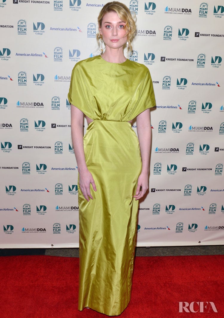 Elizabeth Debicki Wore Prada To ‘The Burnt Orange Heresy’ Miami Film Festival Screening