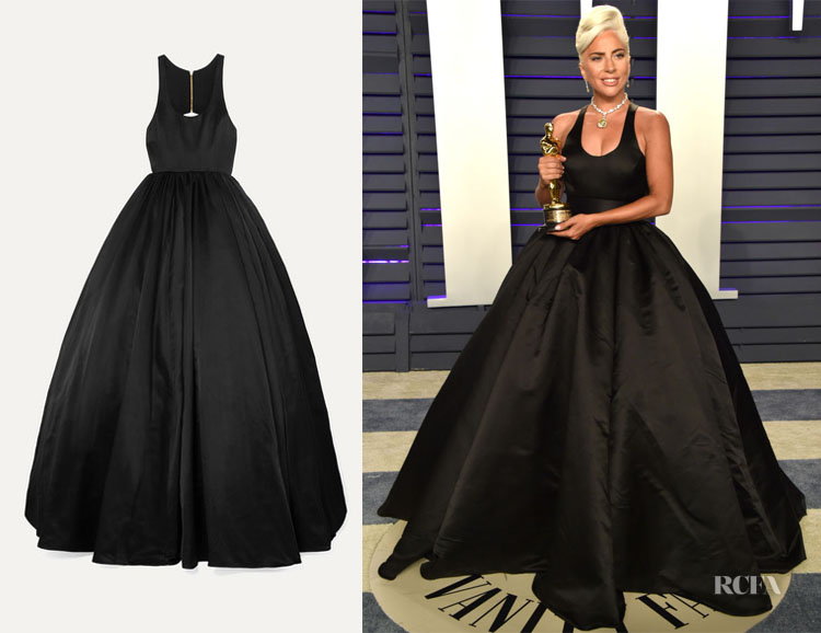 Lady Gaga Brandon Maxwell Cutout Duchesse Silk-Satin Gown