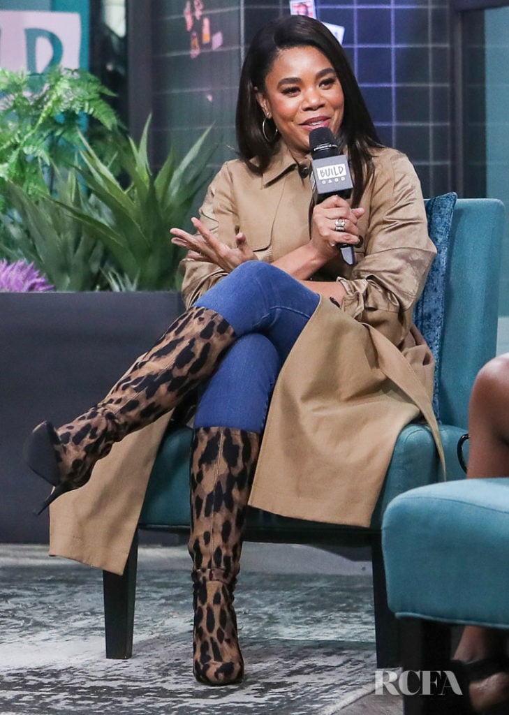 Regina Hall Wore Kate Spade New York & J Brand On Build Series