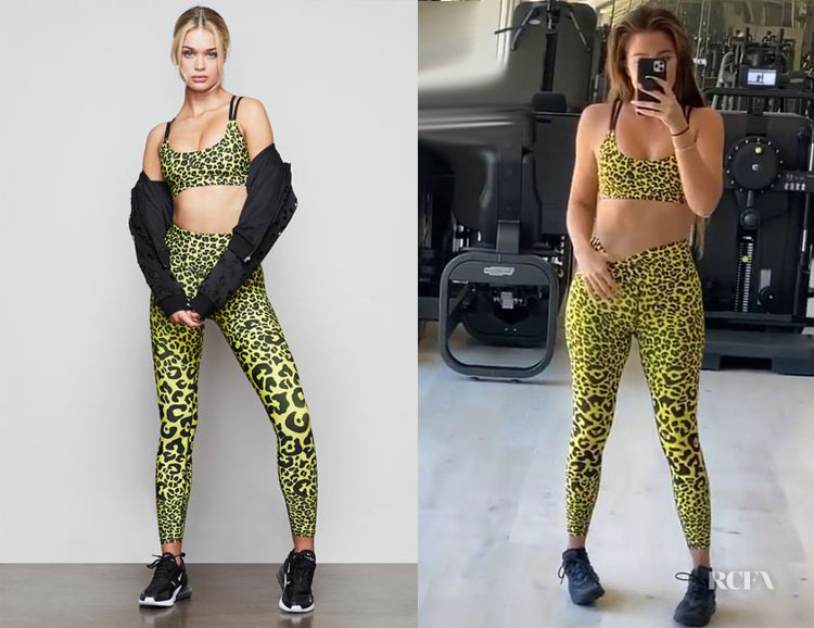 Khloe Kardashian's Good American Electric Leopard Sports Bra & Leggings -  Red Carpet Fashion Awards