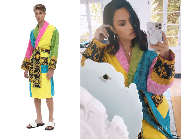 Demi Lovato Versace Barocco & Robe Cotton Bathrobe