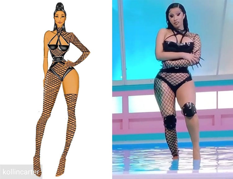 Cardi B latex Venus Prototype bodysuits for WAP