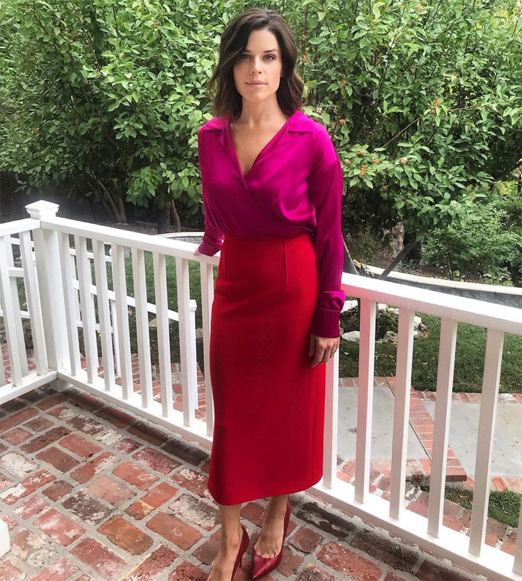 Neve Campbell Wore Cong Tri For The ‘Clouds’ Press Day