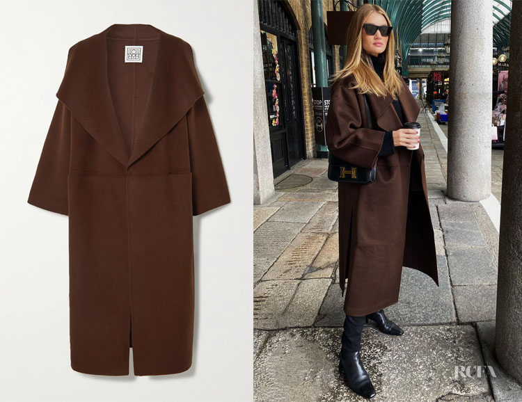 Rosie Huntington-Whiteley  Totême Annecy Wool & Cashmere-Blend Coat