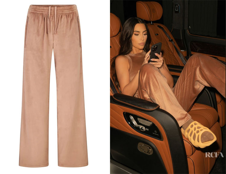 Kim Kardashian's SKIMS Velour Track Pants - Red Carpet Fashion Awards