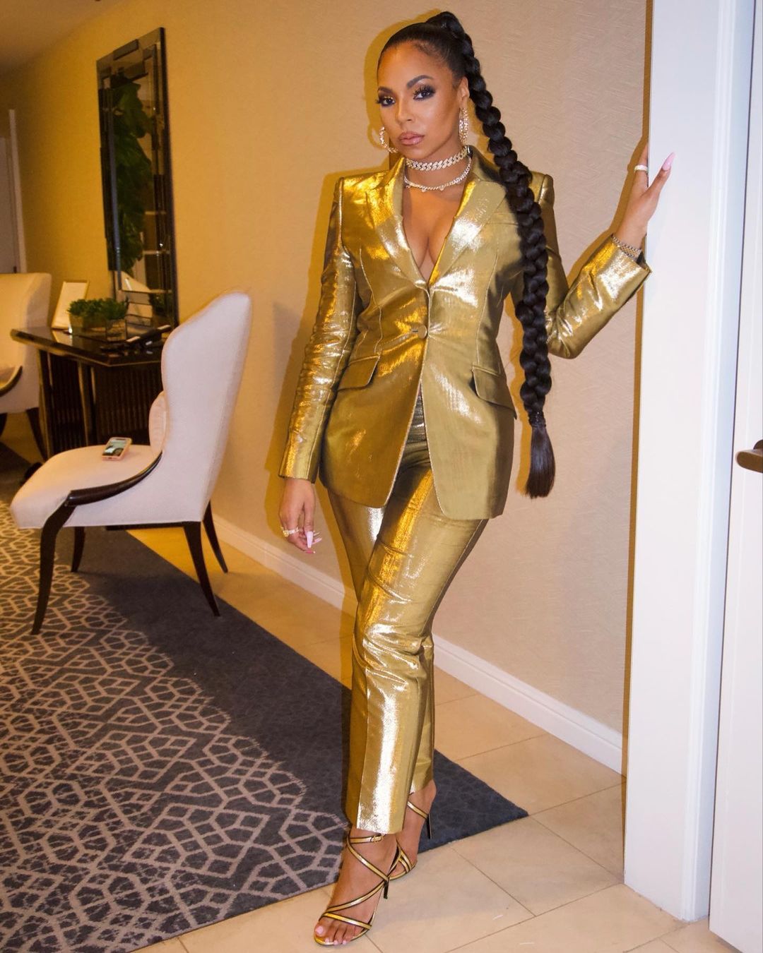 Ashanti Rocks A 24k Alexander McQueen Suit For The ‘Gram