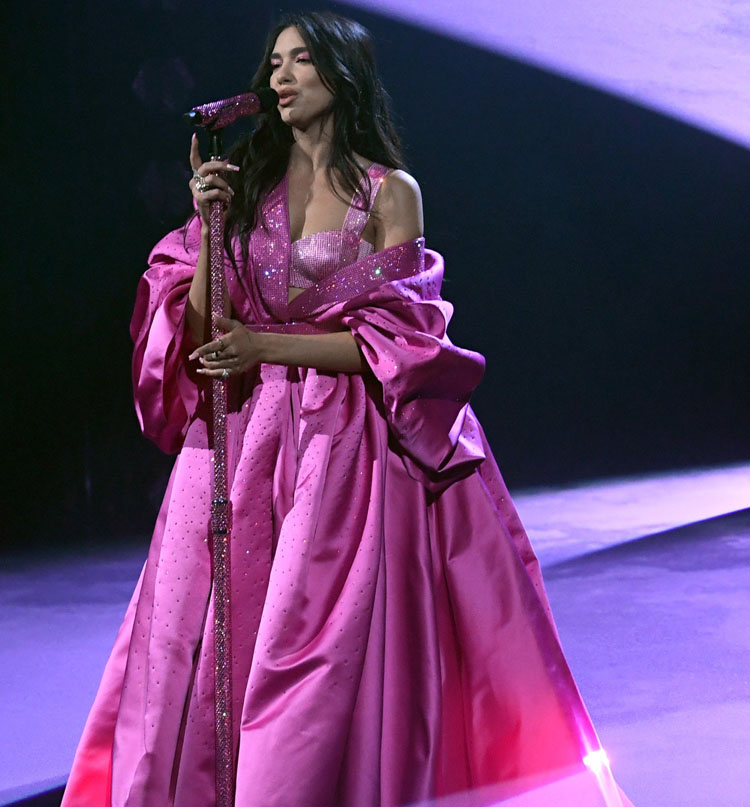 Dua Lipa Wore Versace For Her 2021 Grammy Awards Performance