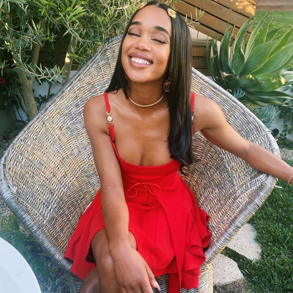 Laura Harrier Celebrates Her Birthday In Versace