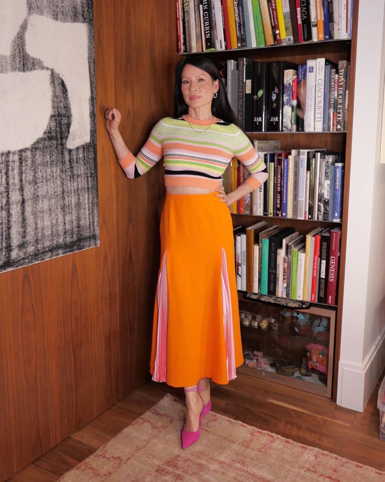 Lucy Liu Wore JoosTricot & Versace On 'Sesame Street: 50 Years of Sunny Days'