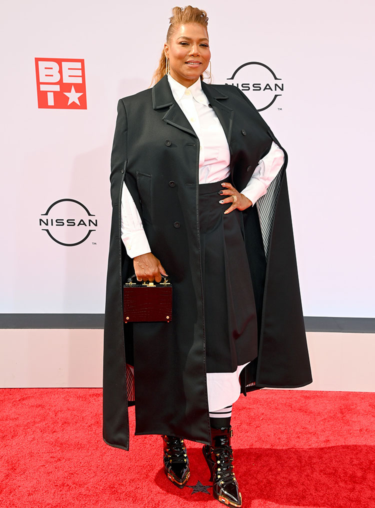 Queen Latifah Wore Thom Browne & Christian Siriano To The 2021 BET Awards