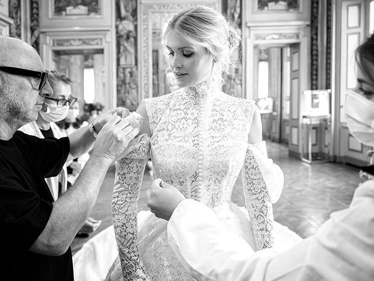 Kitty Spencer Wed Michael Lewis In Dolce & Gabbana Alta Moda