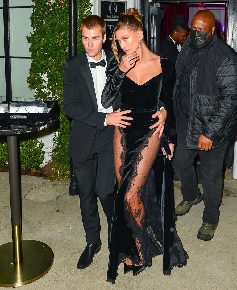 Hailey Bieber Wore Alessandra Rich For An Art Gallery Auction