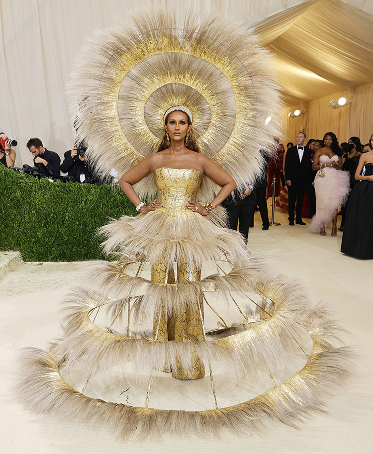 Iman Wore Dolce & Gabbana x Harris Reed To The 2021 Met Gala