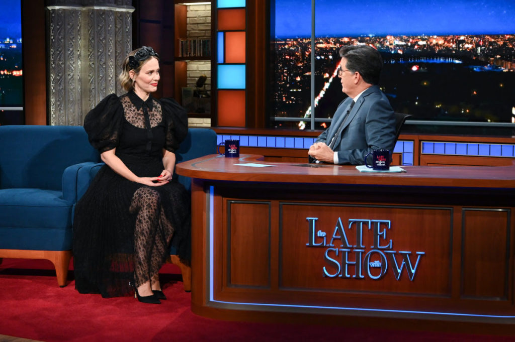 Sarah Paulson Wore Elie Saab On The Late Show with Stephen Colbert