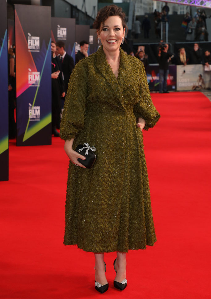 Olivia Coleman in Emilia Wickstead - 'The Lost Daughter' London Film Festival Premiere 