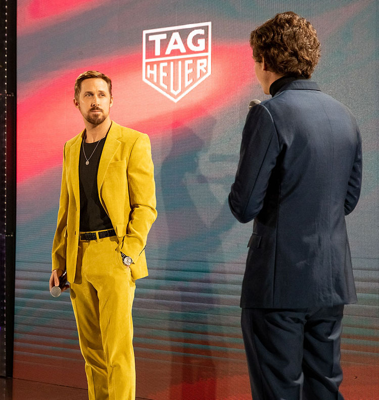 Ryan Gosling Wore Dzojchen While Being Unveiled As The New TAG Heuer Ambassador