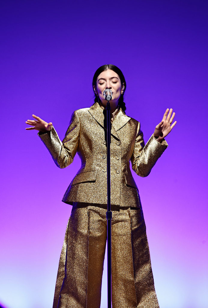 Lorde performs onstage at the 2021 Guggenheim International Gala