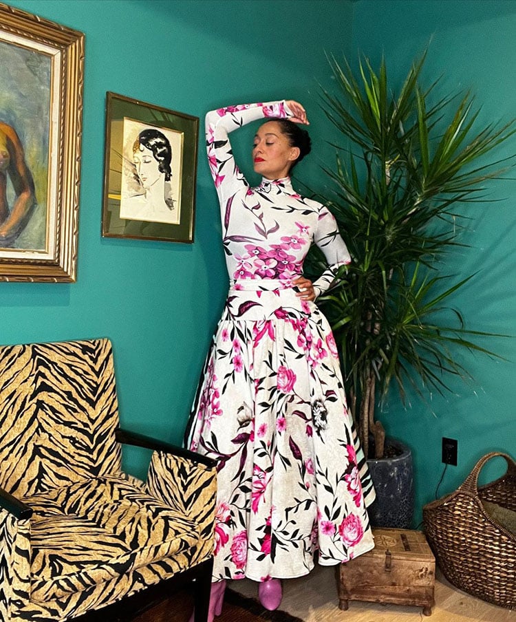 Tracee Ellis Ross Wore Roberto Cavalli & Bottega Veneta Promoting ‘Black-ish’