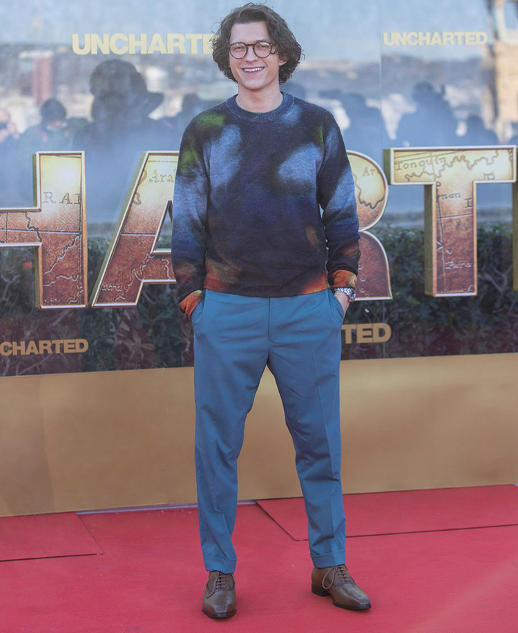 Tom Holland Wore Paul Smith For The ‘Uncharted’ Barcelona Photocall