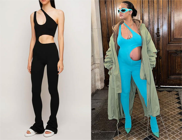 Rihanna’s Stella McCartney Compact Knit Cutout Jumpsuit￼