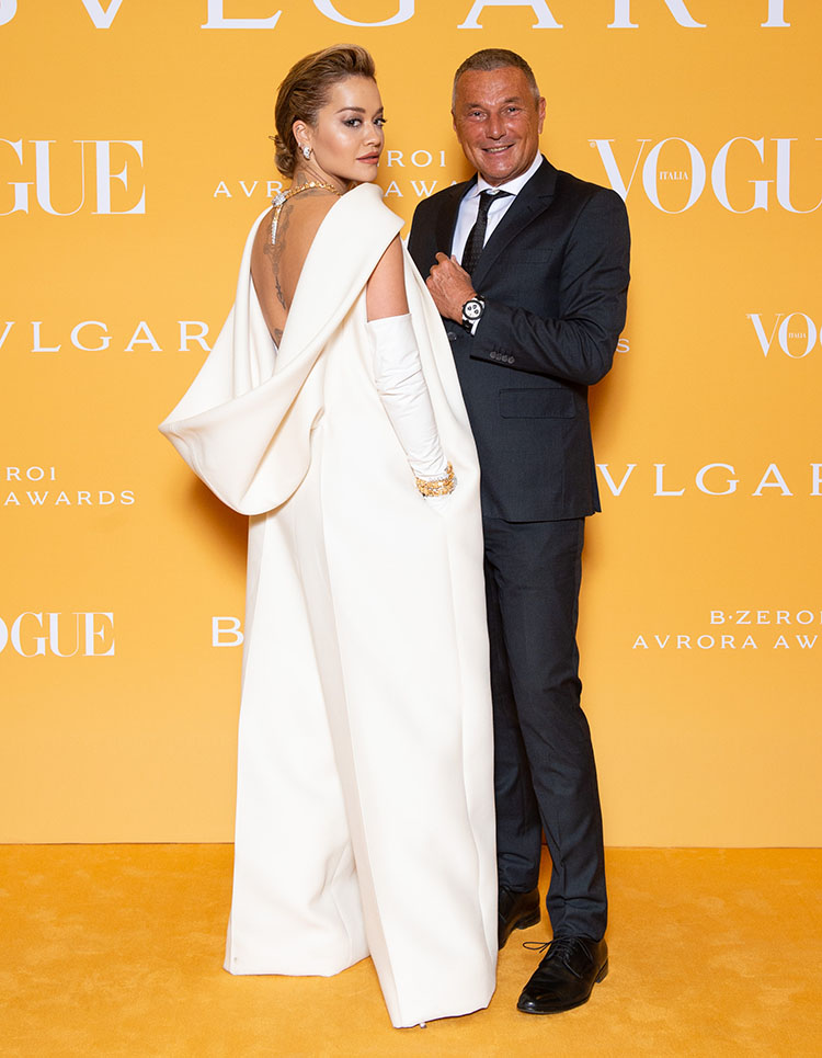 Rita Ora Wore Stéphane Rolland Haute Couture To The Bvlgari B.Zero1 Avrora Awards