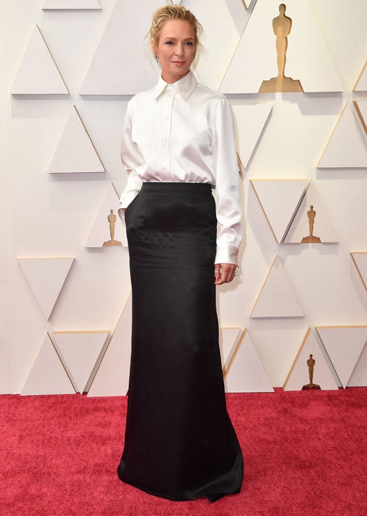 Uma Thurman Wore Bottega Veneta To The 2022 Oscars