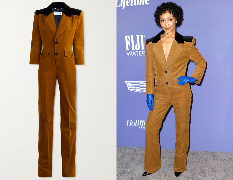 Ruth Negga’s Saint Laurent Tailored Corduroy Jumpsuit