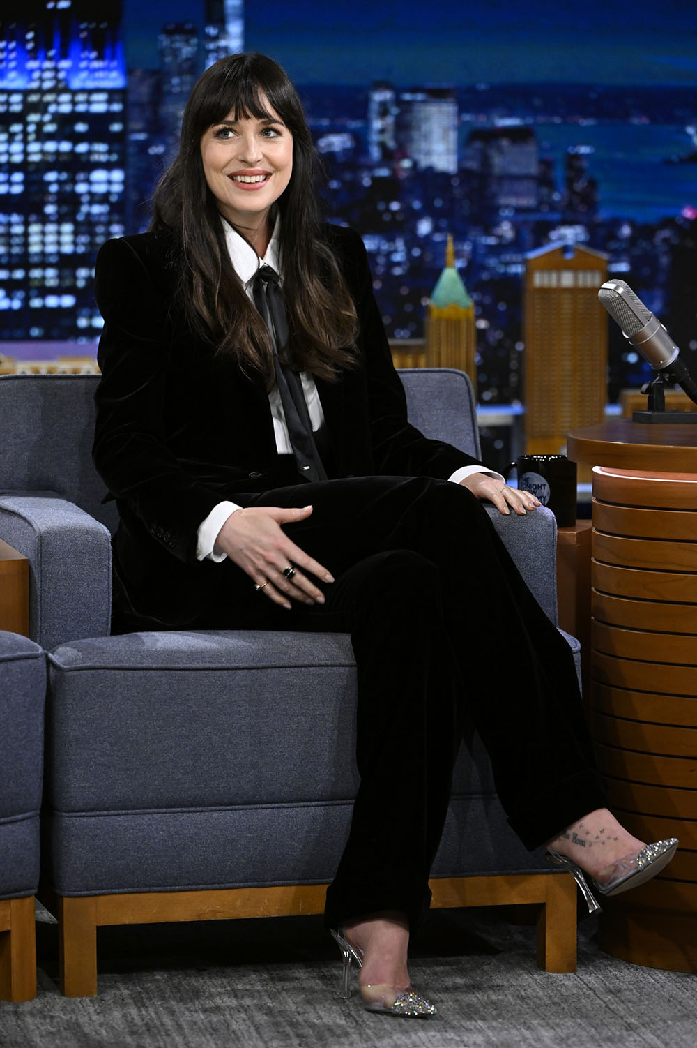 Dakota Johnson Wore Saint Laurent On The Tonight Show Starring Jimmy Fallon