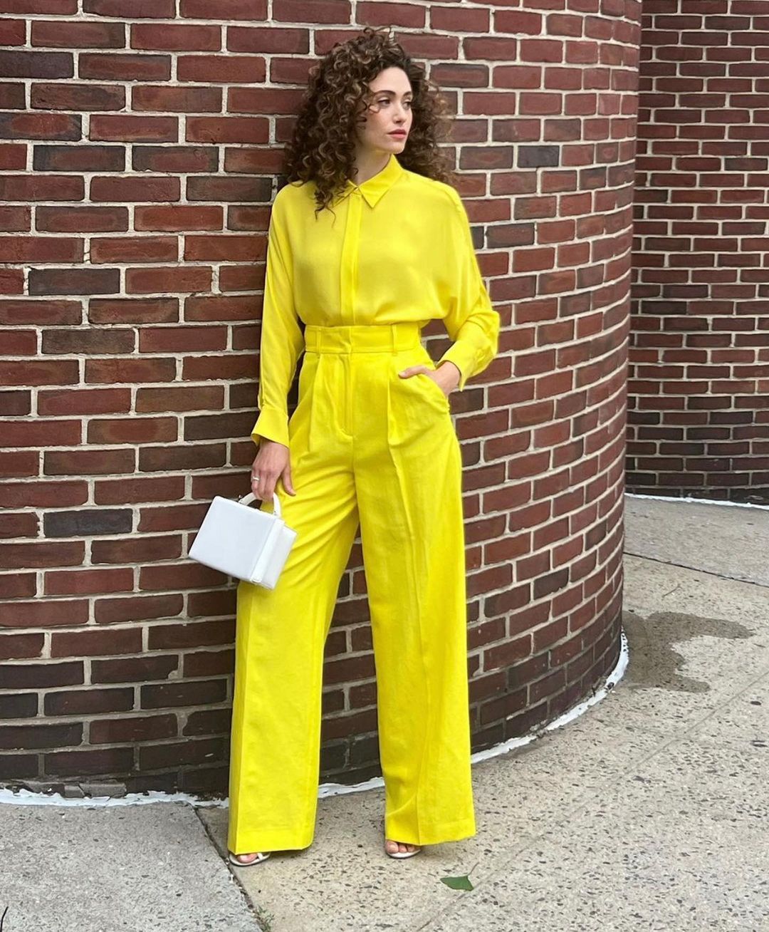 Emmy Rossum Wore Dorothee Schumacher Promoting ‘Angelyne’