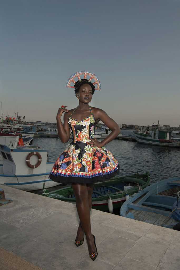 Lupita Nyong'o Front Row At Dolce & Gabbana Alta Sartoria