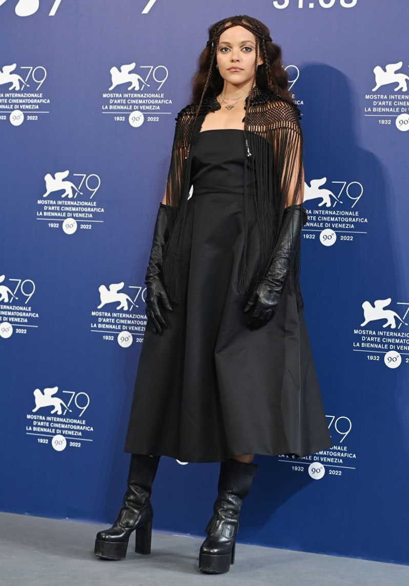 Quintessa Swindell Wore Dior & Celine Couture To The ‘Master Gardener’ Venice Film Festival Photocall & Premiere