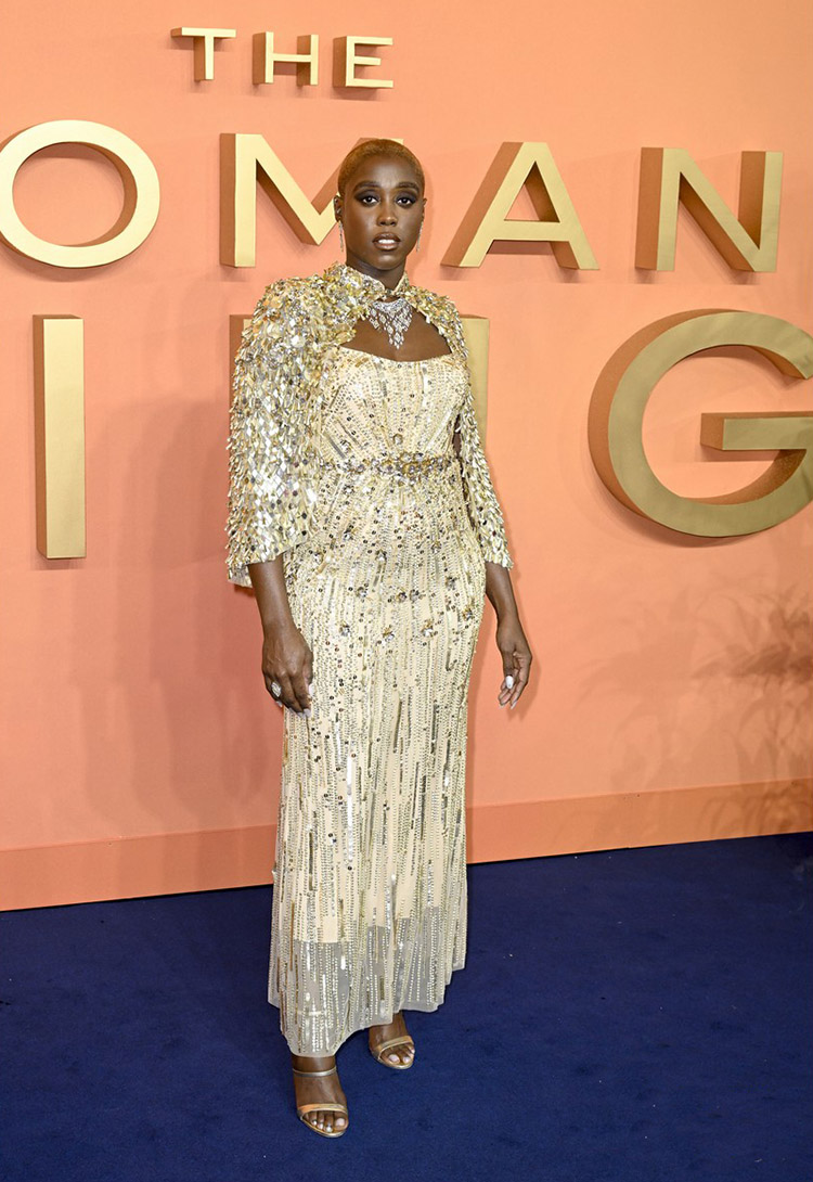 Lashana Lynch Wore Jenny Packham To ‘The Woman King’ London Premiere