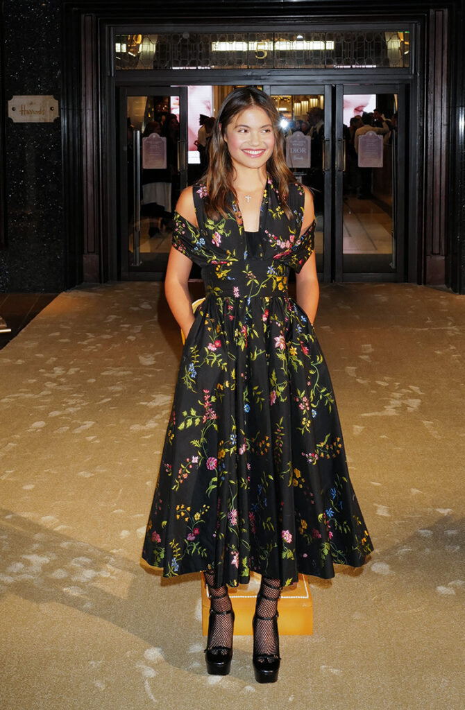 Emma Raducanu 
The Fabulous World Of Dior, An Invitation To Suspend Time At Harrods