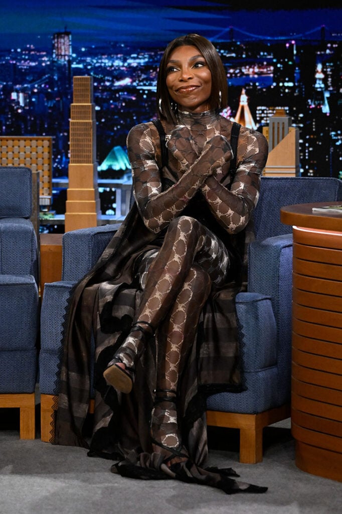 Michaela Coel Wore Burberry On The Tonight Show Starring Jimmy Fallon
