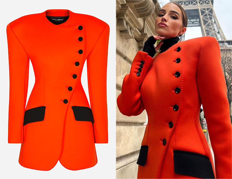 Olivia Culpo’s Dolce & Gabbana Technical Jersey Jacket