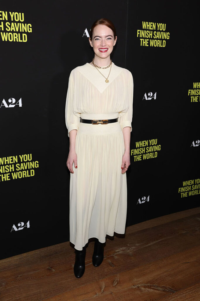 Emma Stone Wore Louis Vuitton To The 'When You Finish Saving The World' New York Screening