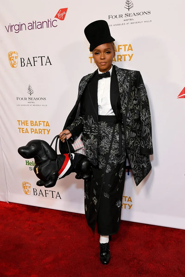 Janelle Monáe Wore Thom Browne To The BAFTA Tea Party