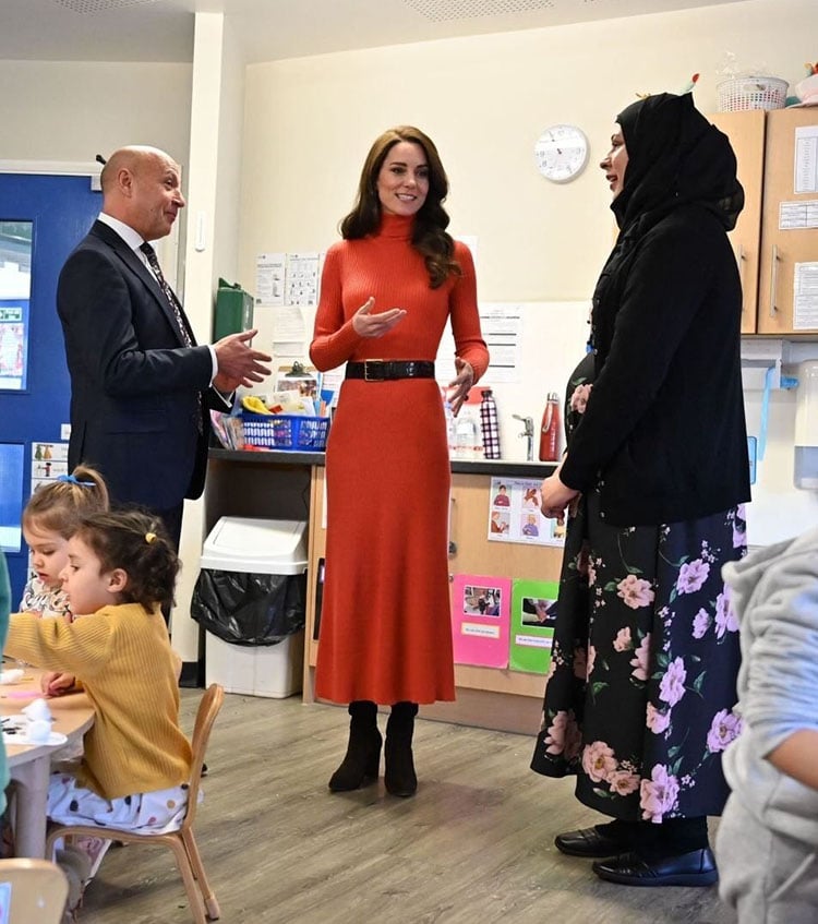 Catherine, Princess Of Wales Wore Gabriela Hearst To The Foxclub Nursery Visit & Roland Mouret To The Rugby Reception