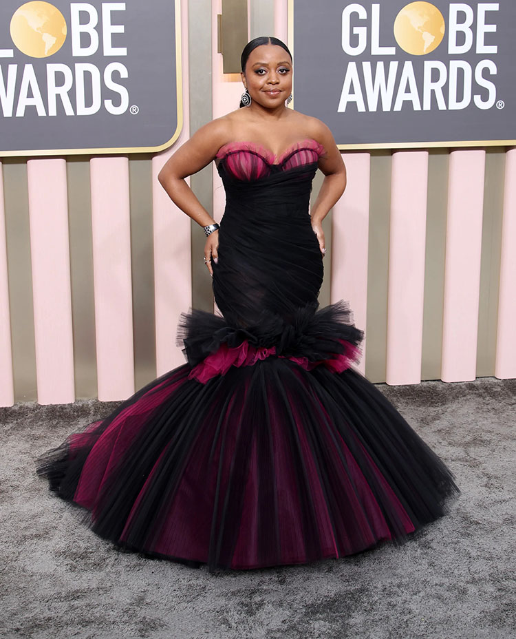 Quinta Brunson Wore Christian Siriano To The 2023 Golden Globe Awards