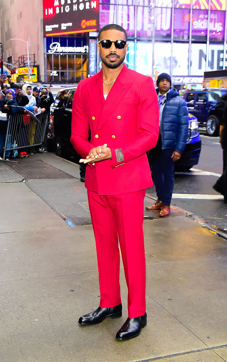 Michael B. Jordan Wears 2 Tiffany & Co. Brooches on Red Carpet