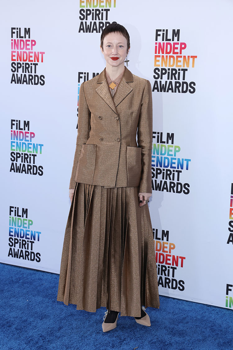 Andrea Riseborough attends the 2023 Film Independent Spirit Awards
